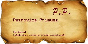 Petrovics Primusz névjegykártya